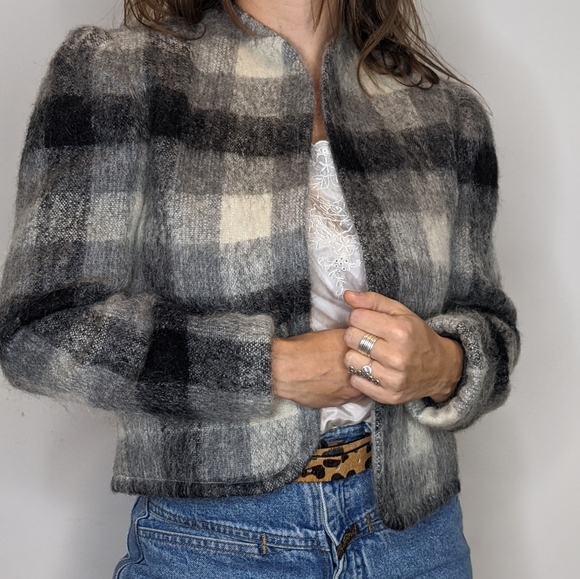 Vintage Mohair Plaid Jacket
